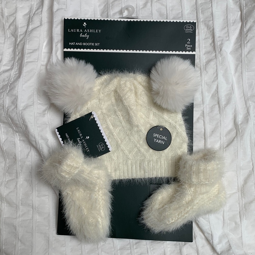 Laura Ashley Hat and Bootie set